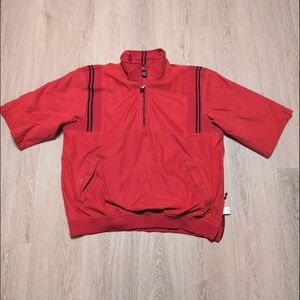Vintage IZOD XFG Men XL Red 1/4 Zip Pullover Short Sleeve Golf Microfiber Jacket